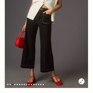 Anthropologie Black Wide-Leg Pants